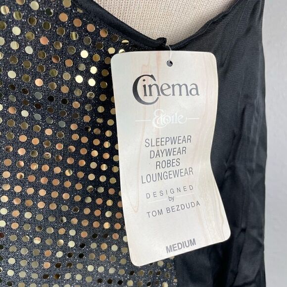 NWT Cunema Gold Sequined and Black Dress Tank Top Size M - Picture 6 of 9